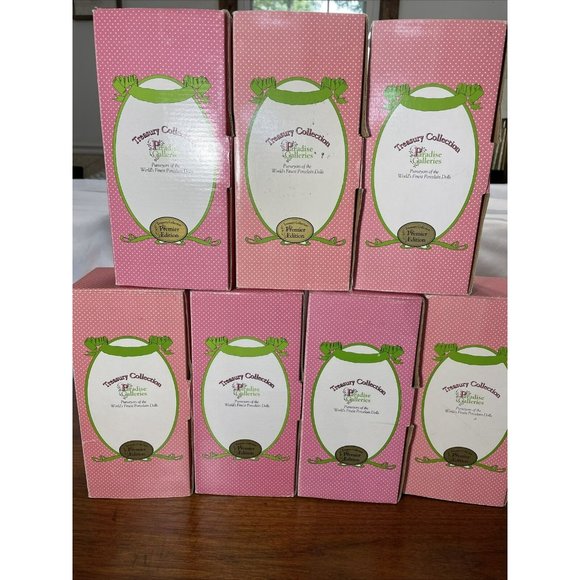 DAYS OF THE WEEK Porcelain Glass DOLLS Set Boxes Accessories Lot of 7 Vintage - Picture 11 of 12